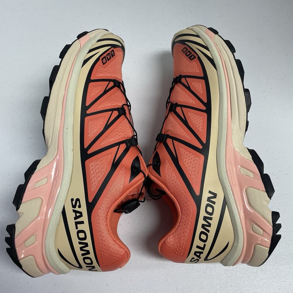 Salomon XT-6 Living Coral L47445000 Size 10.5 Trail Running Hiking Orange Pink - Picture 6 of 7